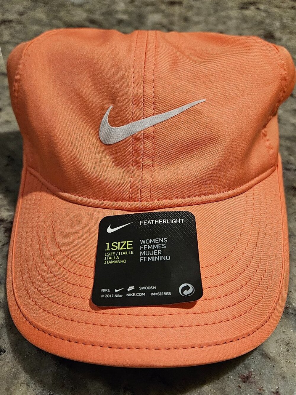 NWT Nike AeroBill Featherlight Dri-FIT Running Visor Hat Coral Orange